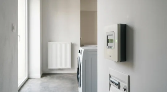 Analyse minutieuse d'une installation énergétique domestique révélant les opportunités d'économies