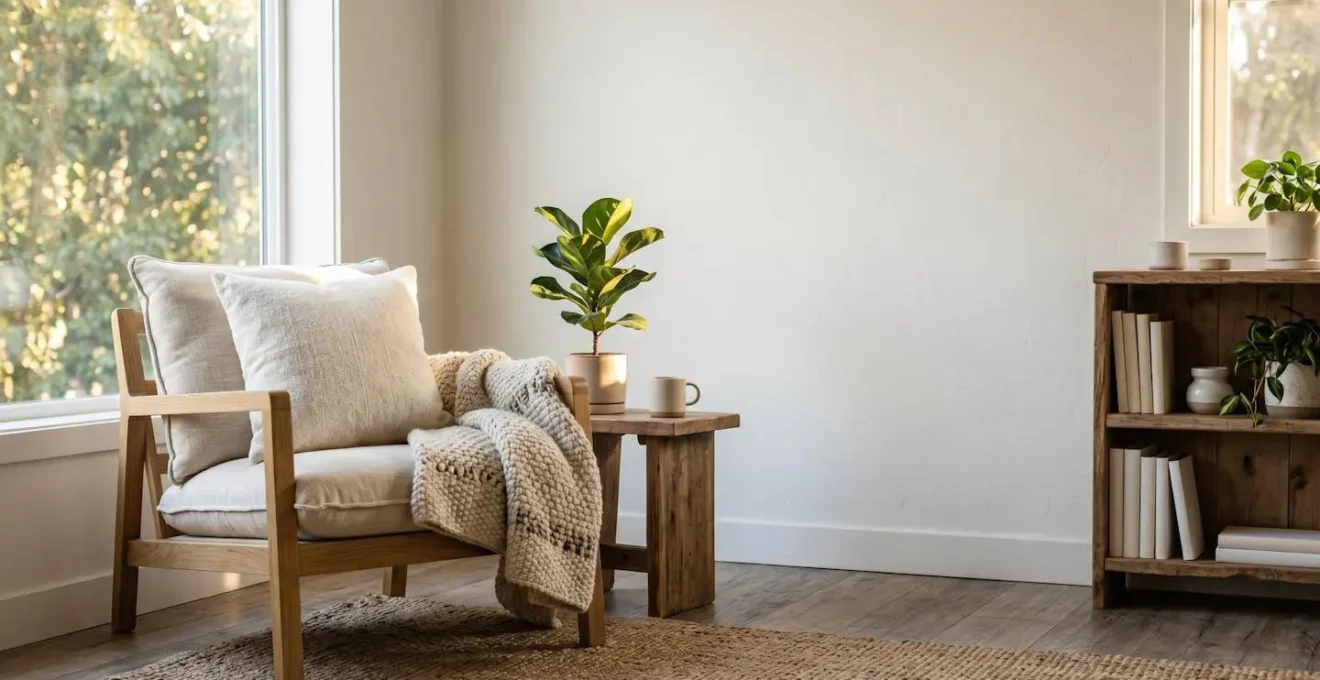 Intérieur de maison confortable et lumineux invitant au bien-être et à la détente