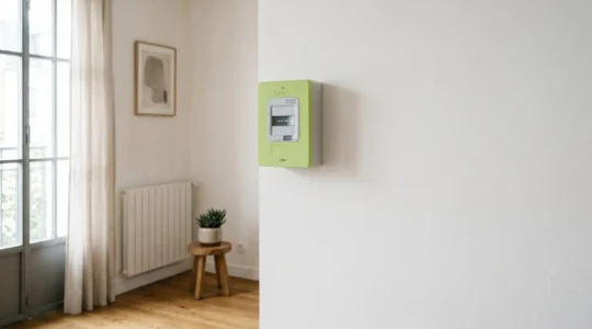Compteur électrique intelligent Linky installé dans une maison moderne illustrant le suivi de la consommation énergétique